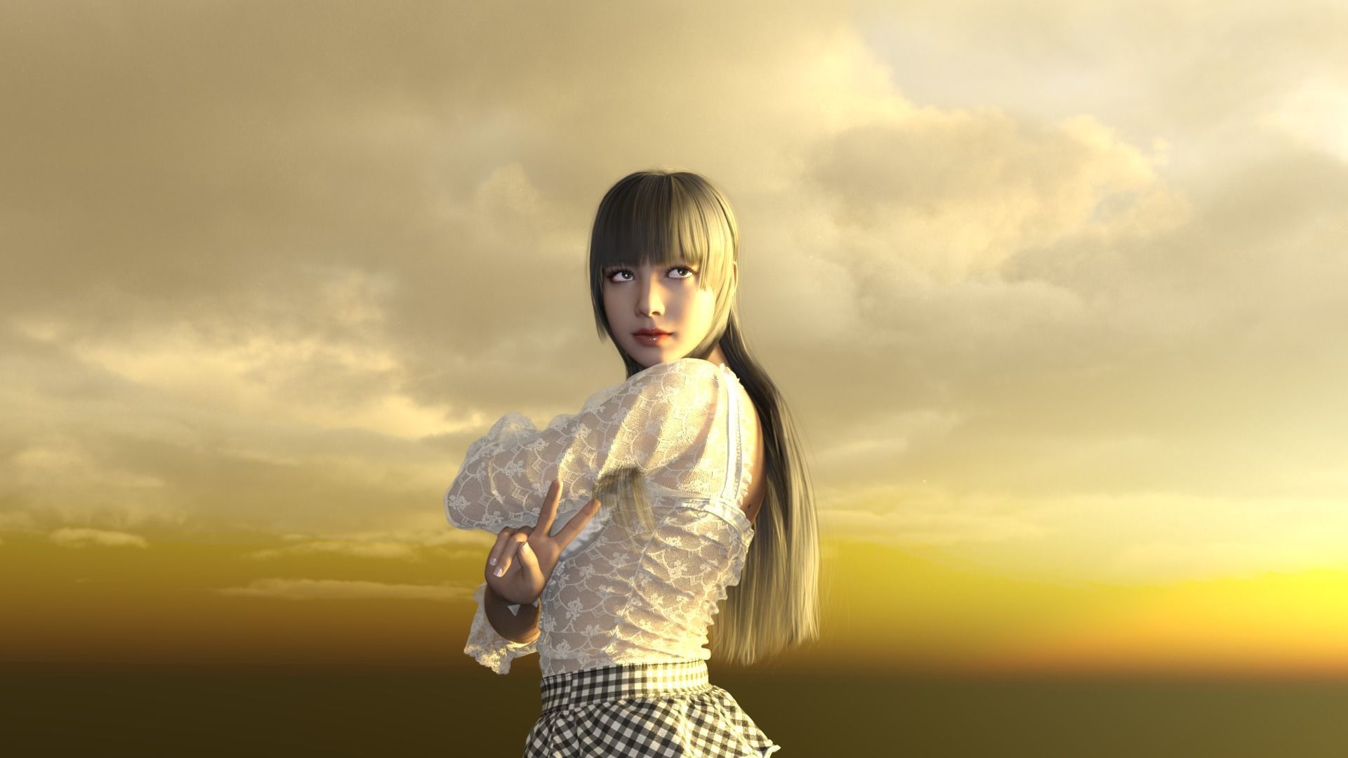 lisaManoban girl in sky 3D model_1