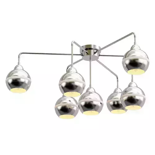 freya chrome ceiling light with six glass globes