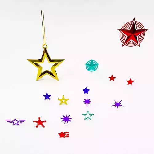 Christmas Stars Hanging decoration 3d model 