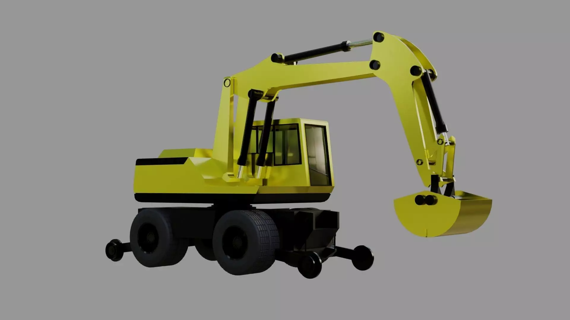 Railroad excavator Low-poly 3D model