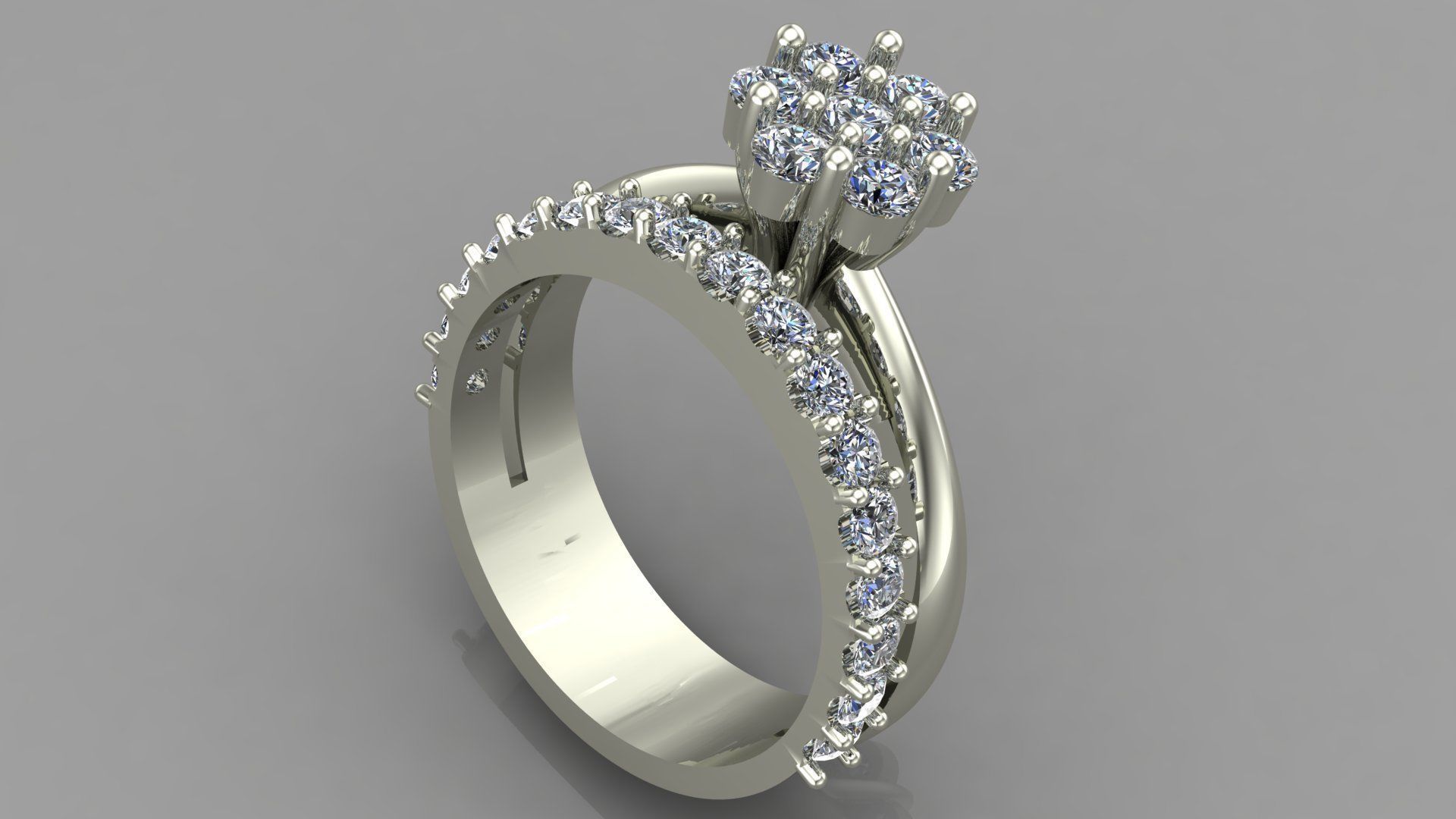 engagement ring 3D print model_2