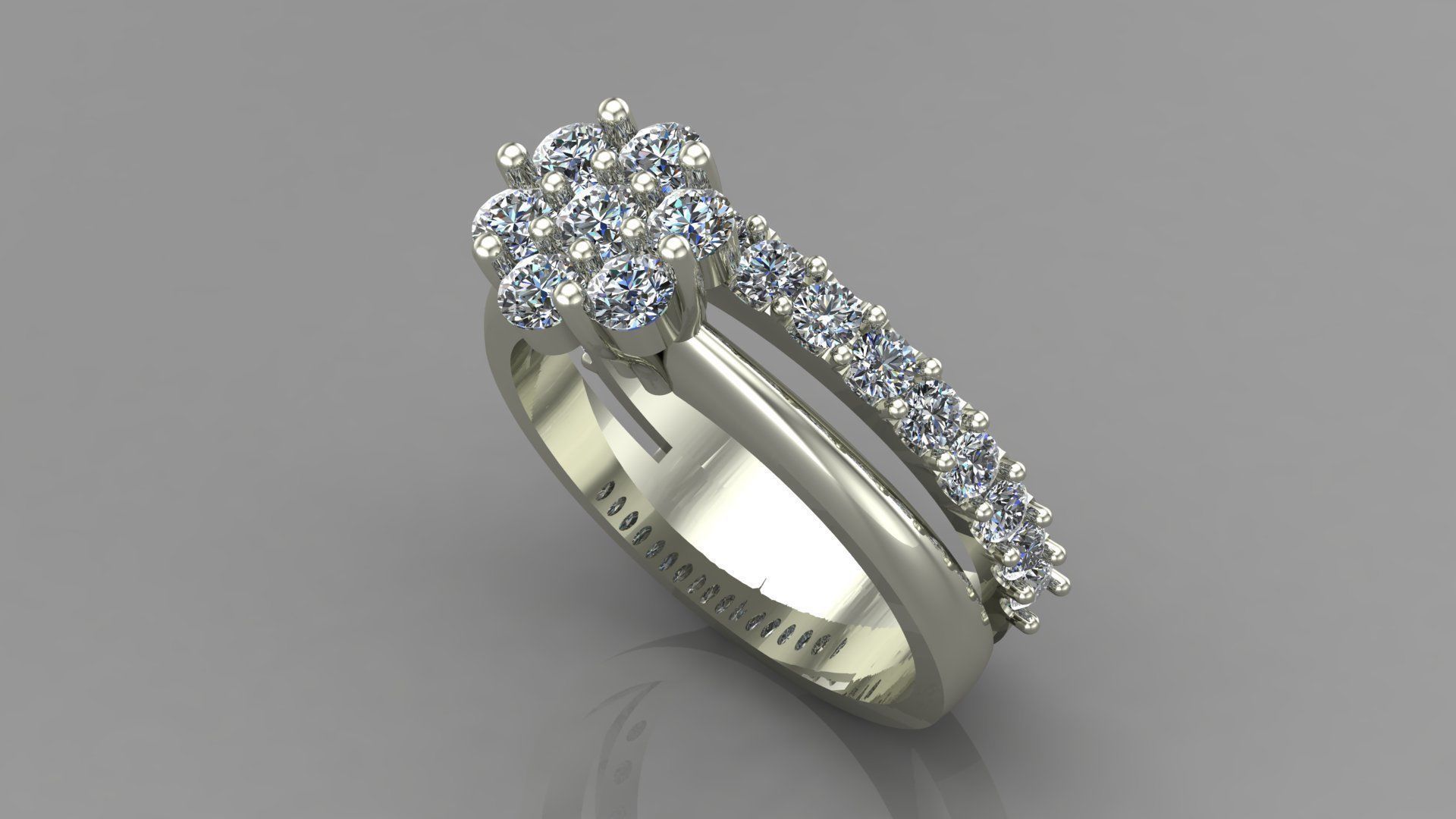 engagement ring 3D print model_3