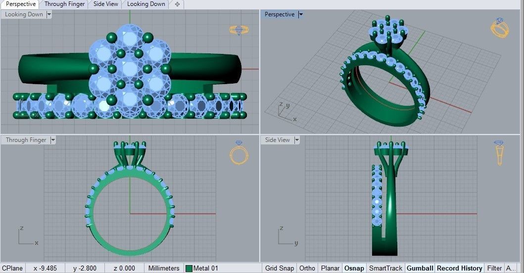 engagement ring 3D print model_5
