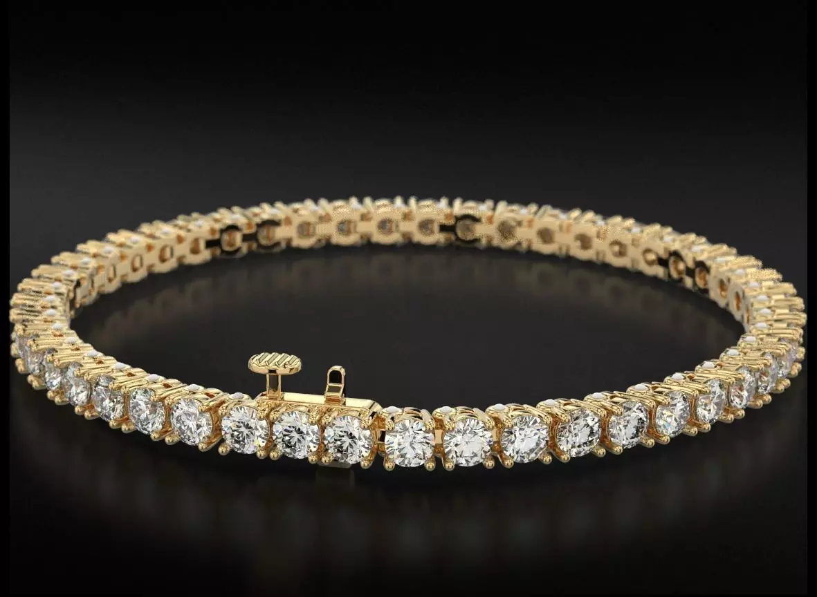 Tennis bracelet for a girl with diamonds 3 5 mm 714 3D print model