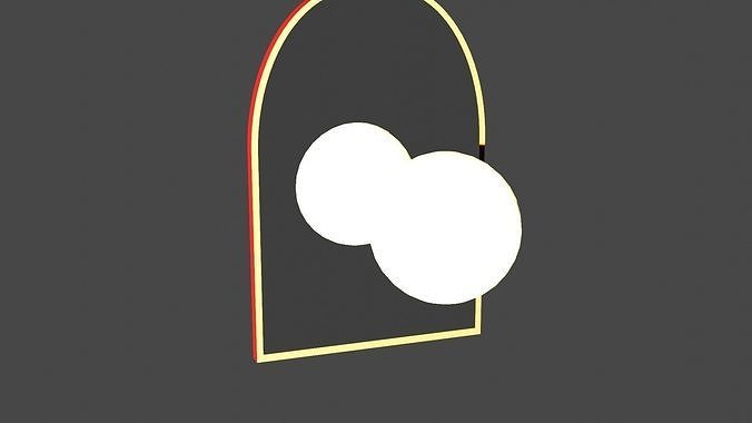 GLASS door with two balls in it 3D print model