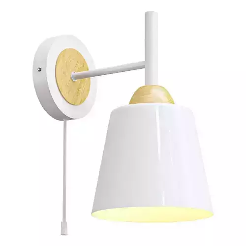 fresco wall lamp with wooden shade