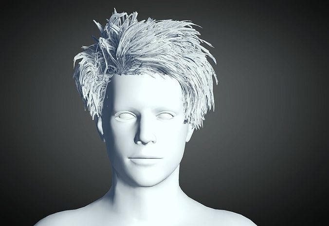 3D Hair style for Man 76 3D model 3D print model