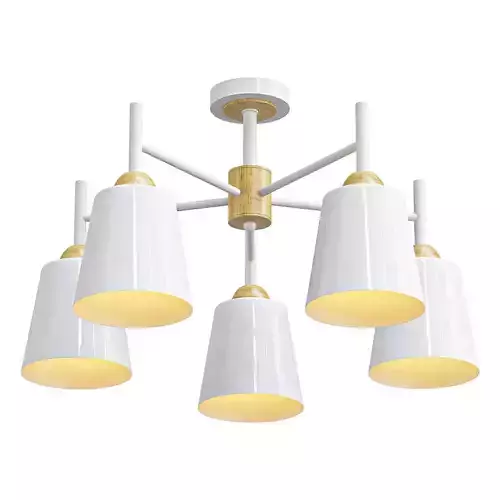 fresco five light chandelier gold 3D model