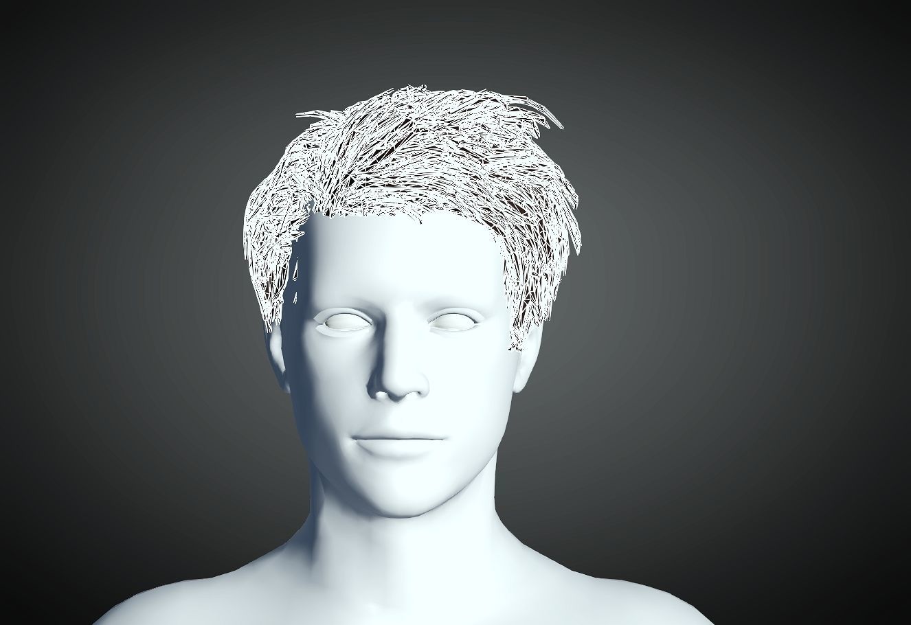 3D Hair style for Man 77 3D model 3D print model_4