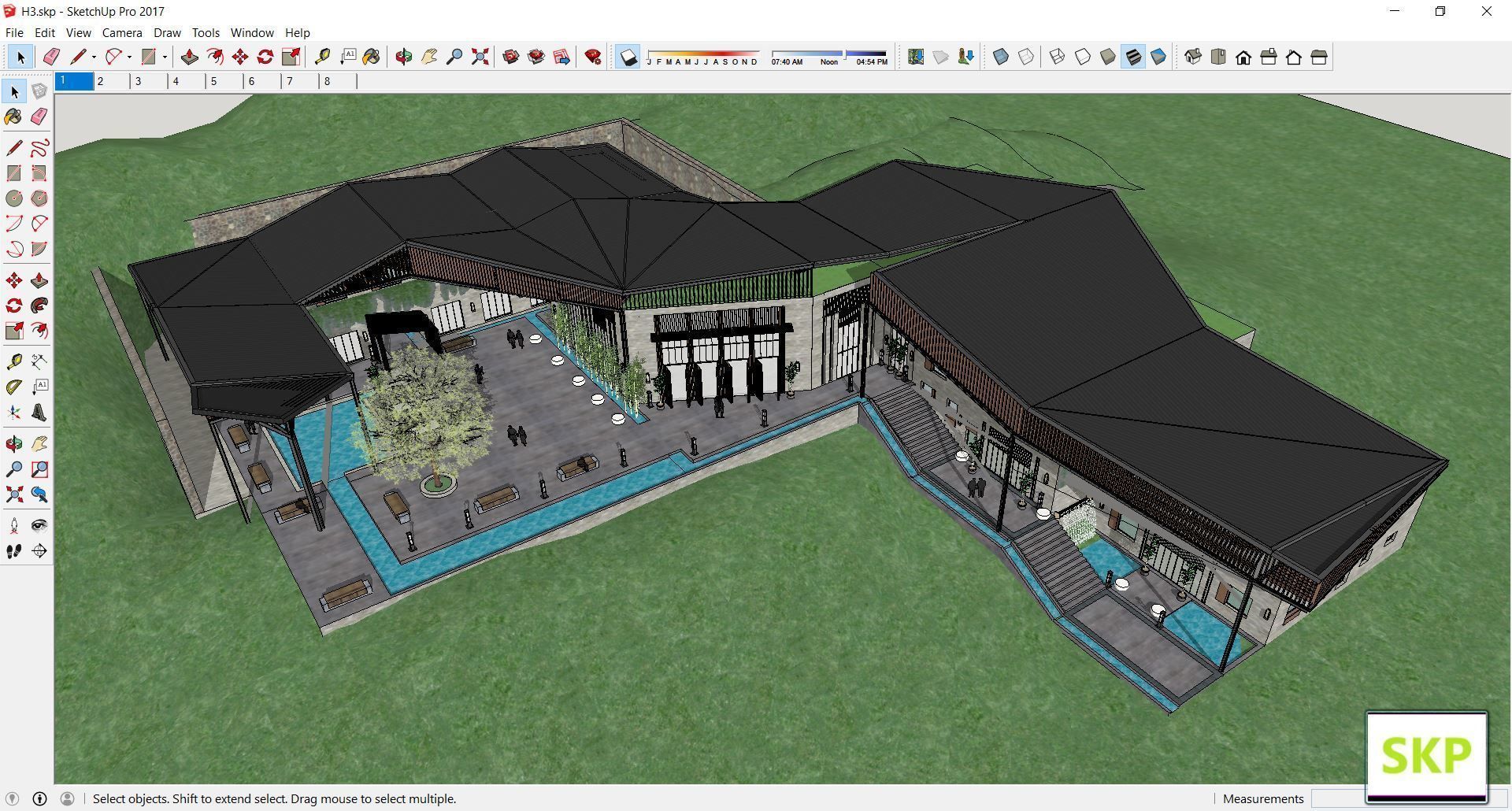 Sketchup Hotel H3 3D model_1