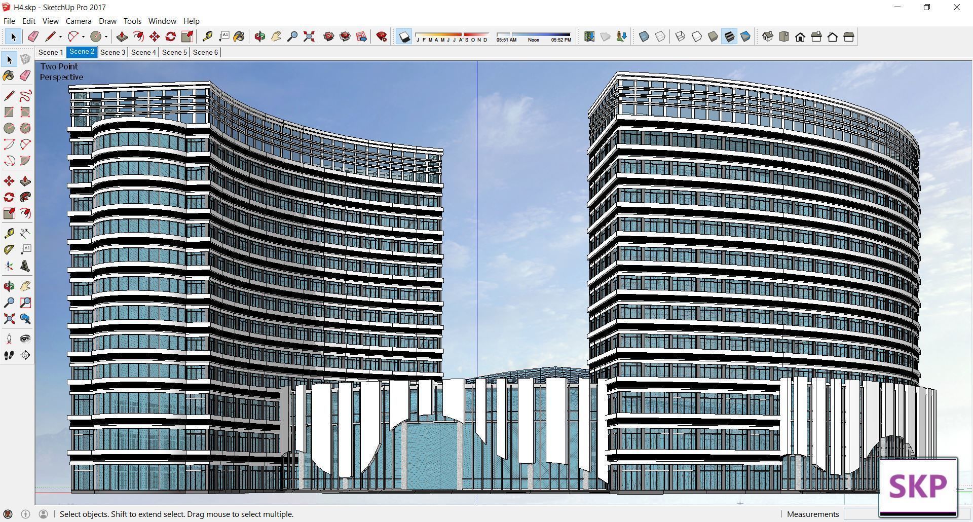 Sketchup Hotel H4 3D model_1