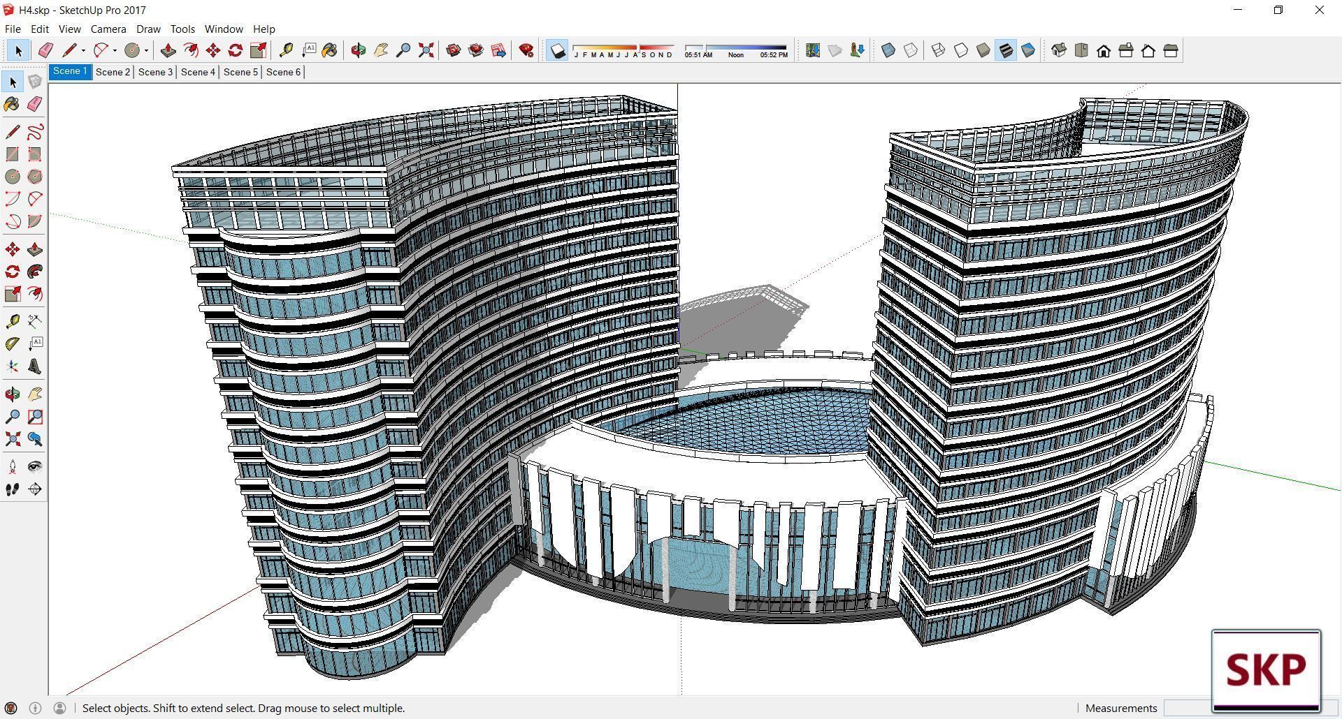 Sketchup Hotel H4 3D model_2