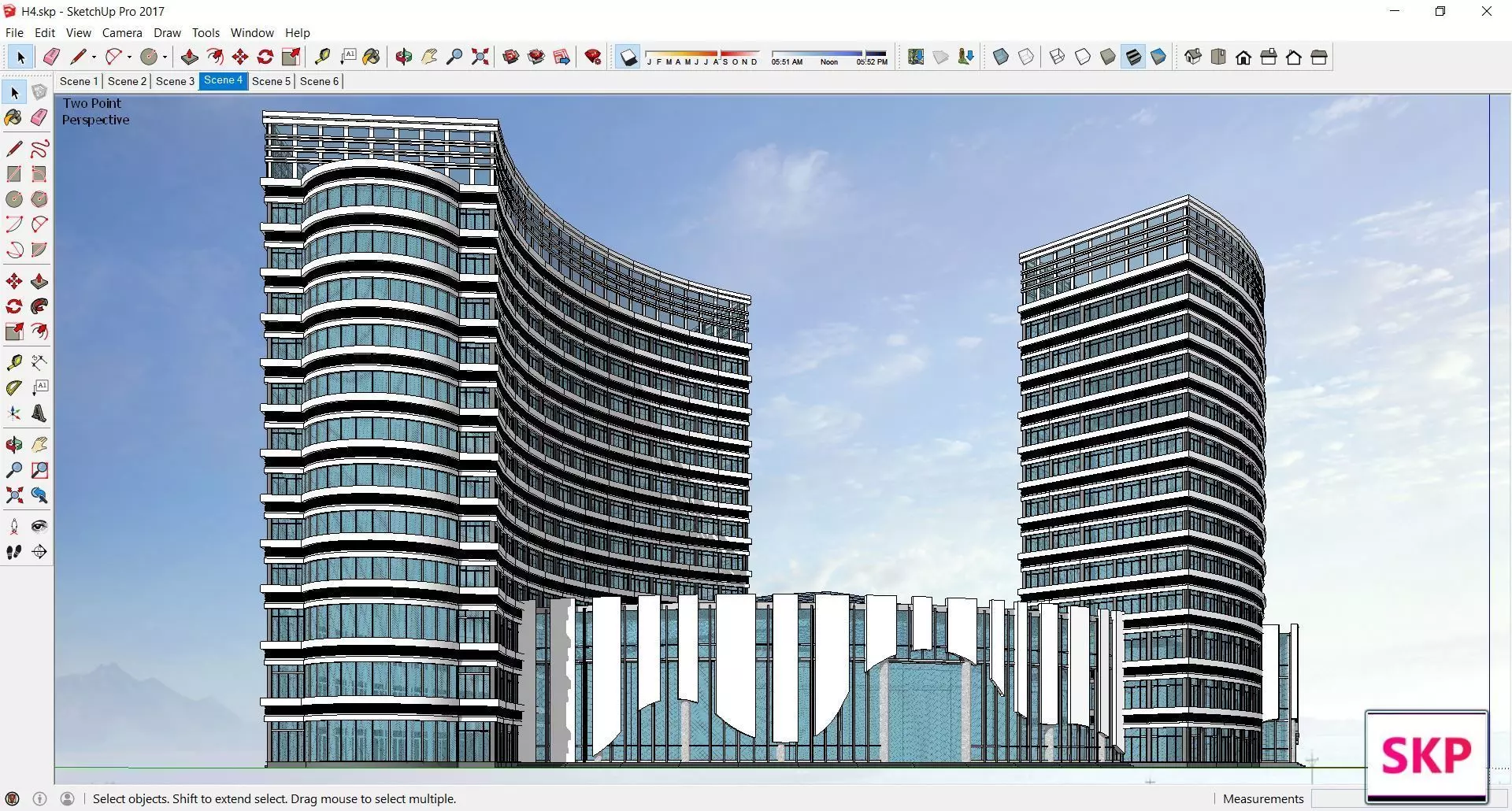 Sketchup Hotel H4 3D model_0