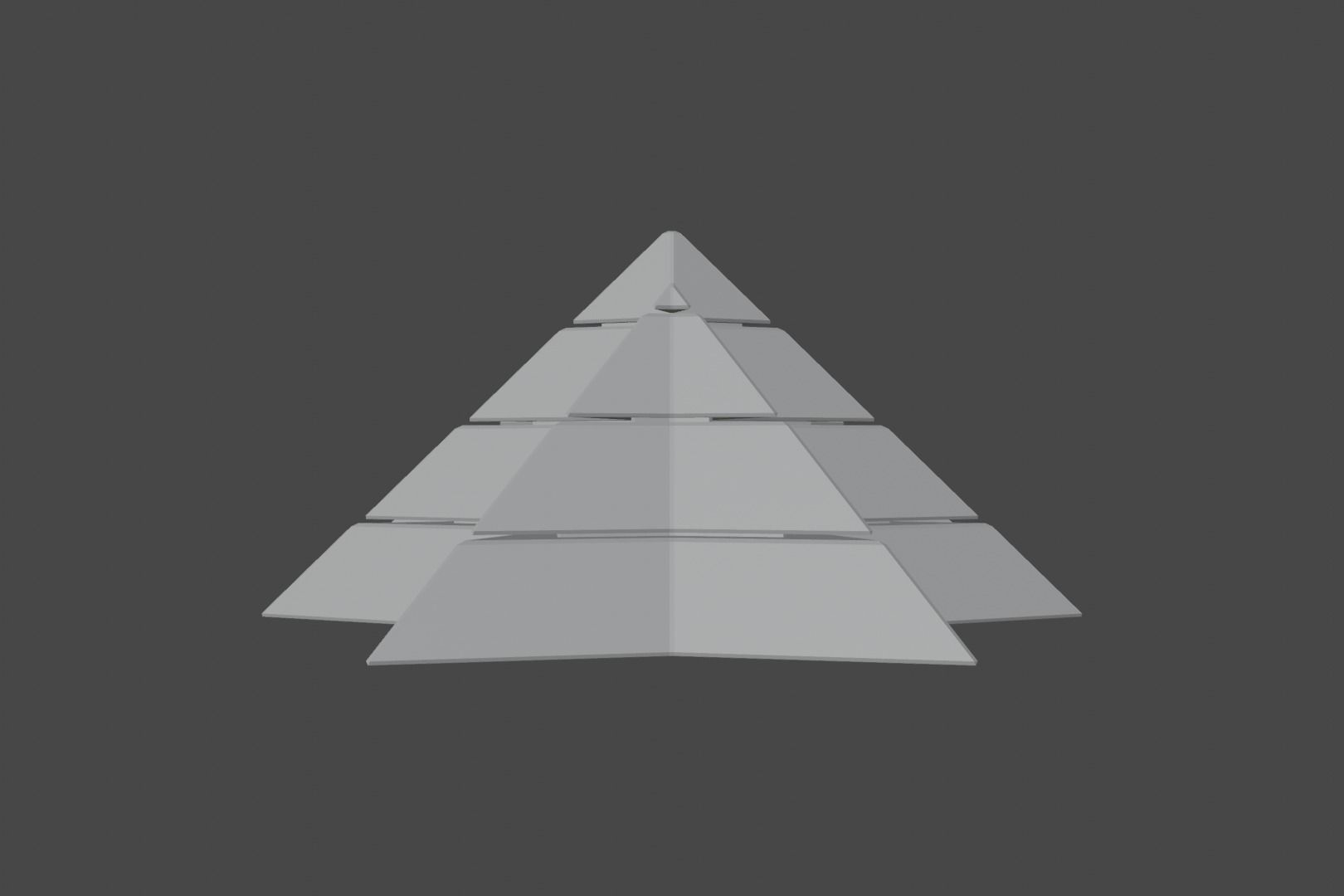 Futuristic Pyramidal Build Two Peaks Low-poly 3D model_15