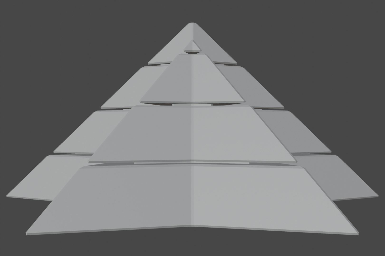 Futuristic Pyramidal Build Two Peaks Low-poly 3D model_18
