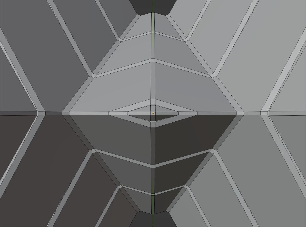 Futuristic Pyramidal Build Two Peaks Low-poly 3D model_46