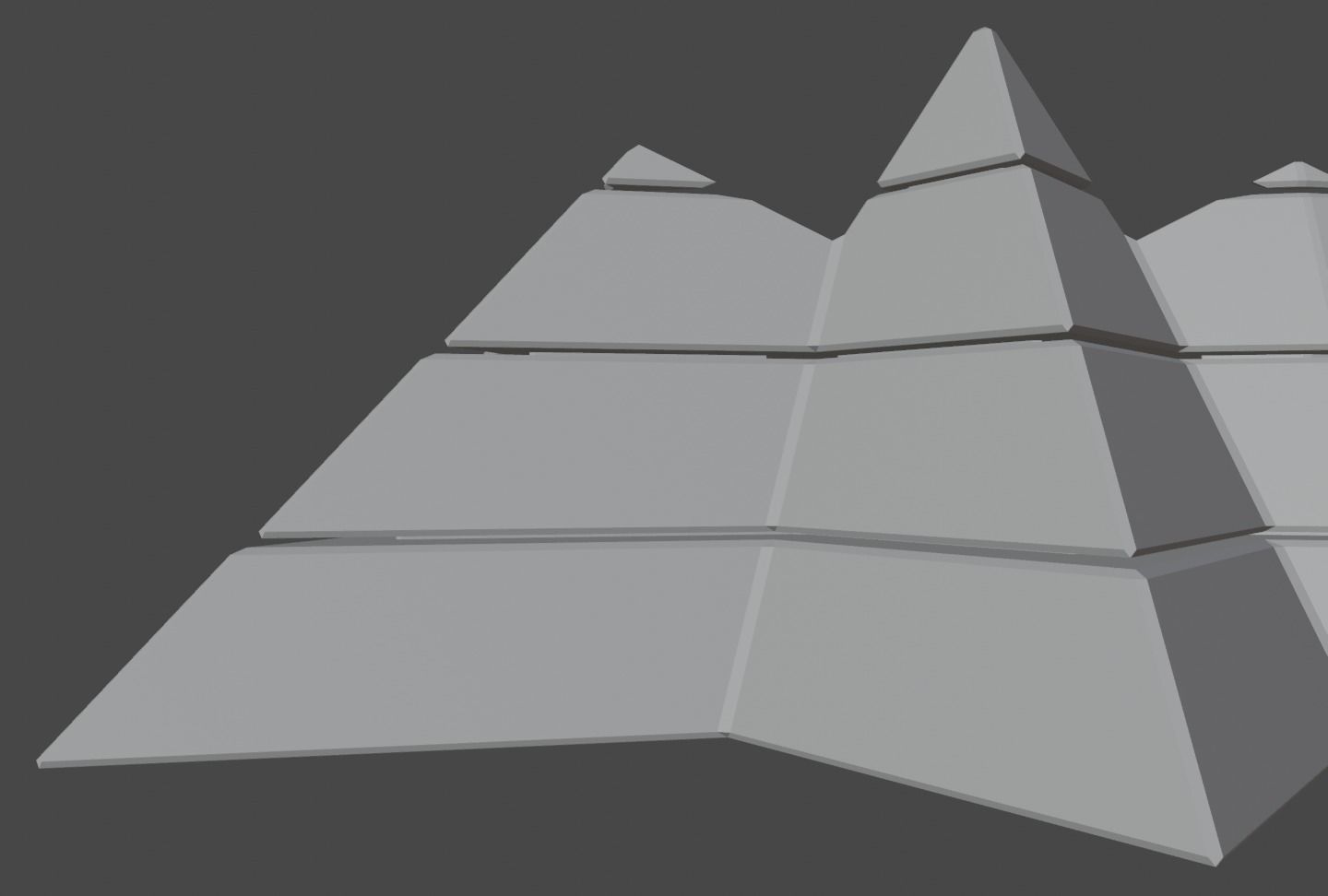 Futuristic Pyramidal Build Two Peaks Low-poly 3D model_48
