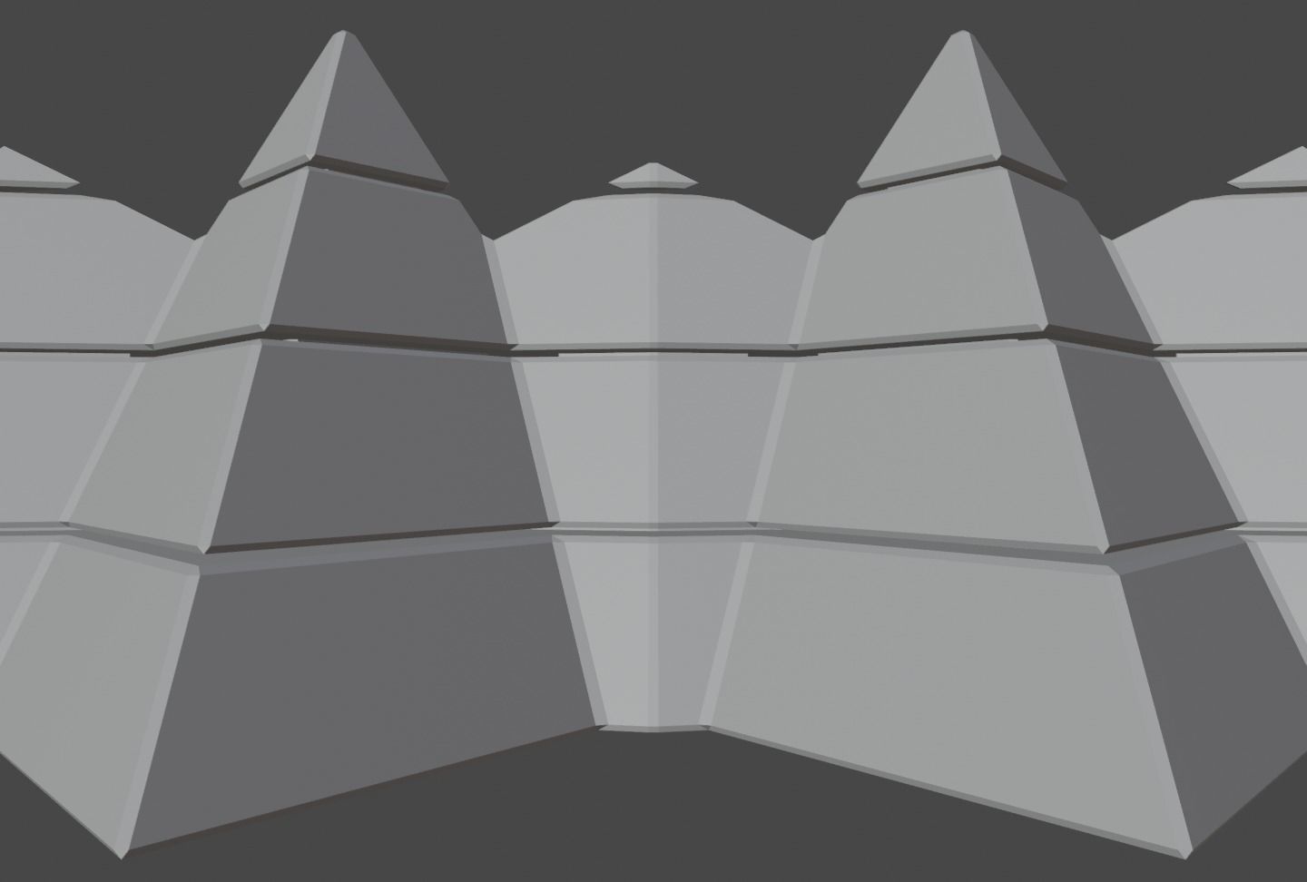 Futuristic Pyramidal Build Two Peaks Low-poly 3D model_51