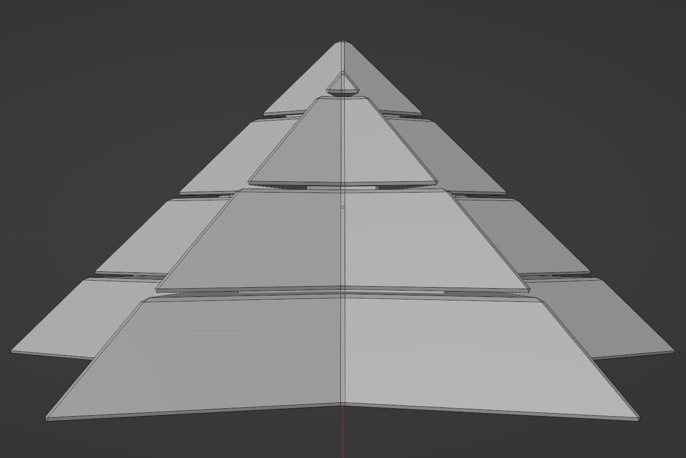 Futuristic Pyramidal Build Two Peaks Low-poly 3D model_19