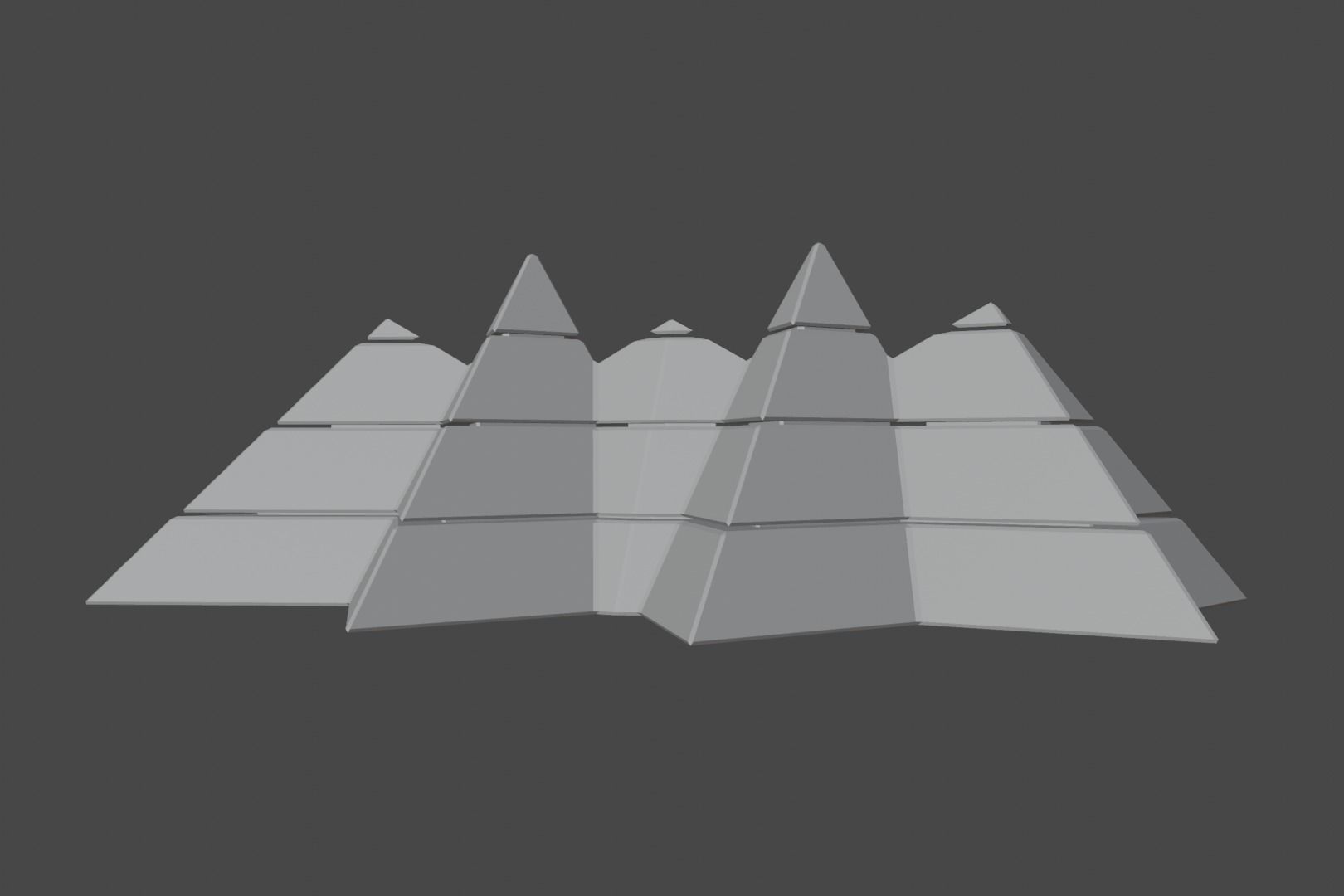 Futuristic Pyramidal Build Two Peaks Low-poly 3D model_6