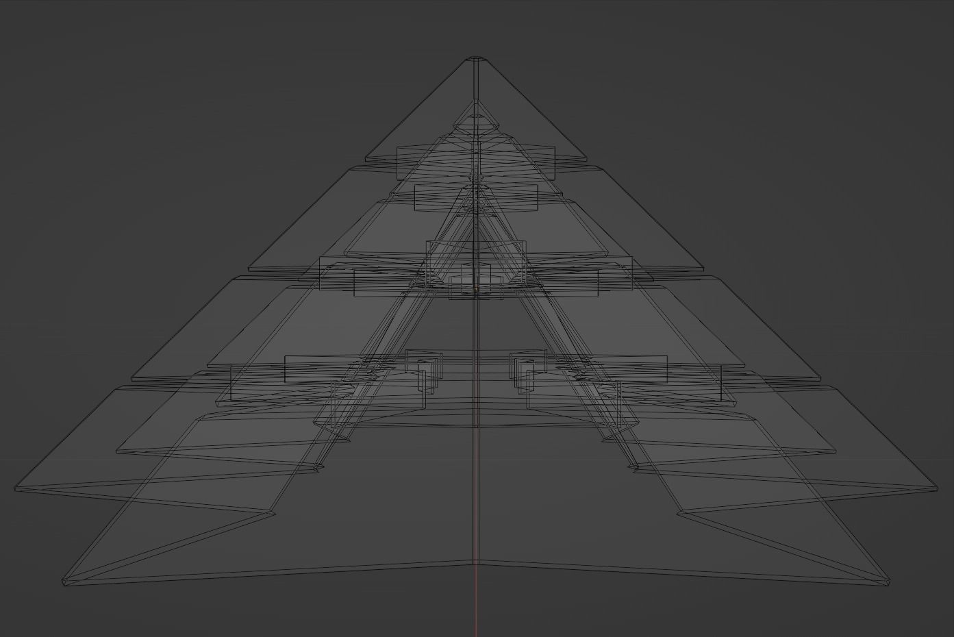 Futuristic Pyramidal Build Two Peaks Low-poly 3D model_20