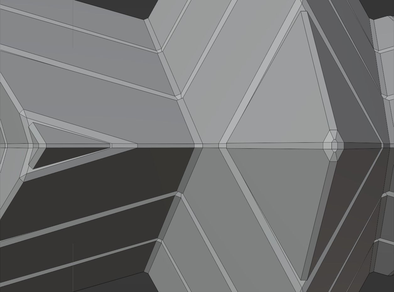 Futuristic Pyramidal Build Two Peaks Low-poly 3D model_43