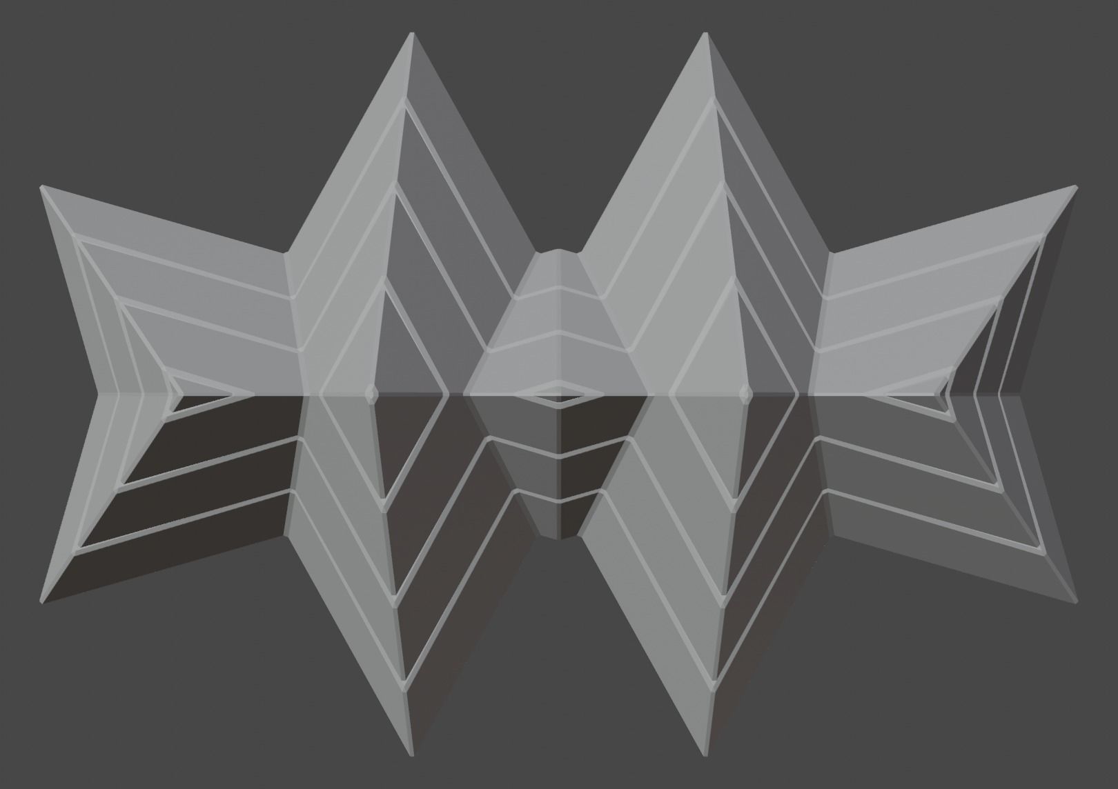 Futuristic Pyramidal Build Two Peaks Low-poly 3D model_39