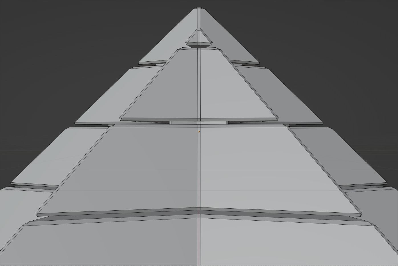 Futuristic Pyramidal Build Two Peaks Low-poly 3D model_25