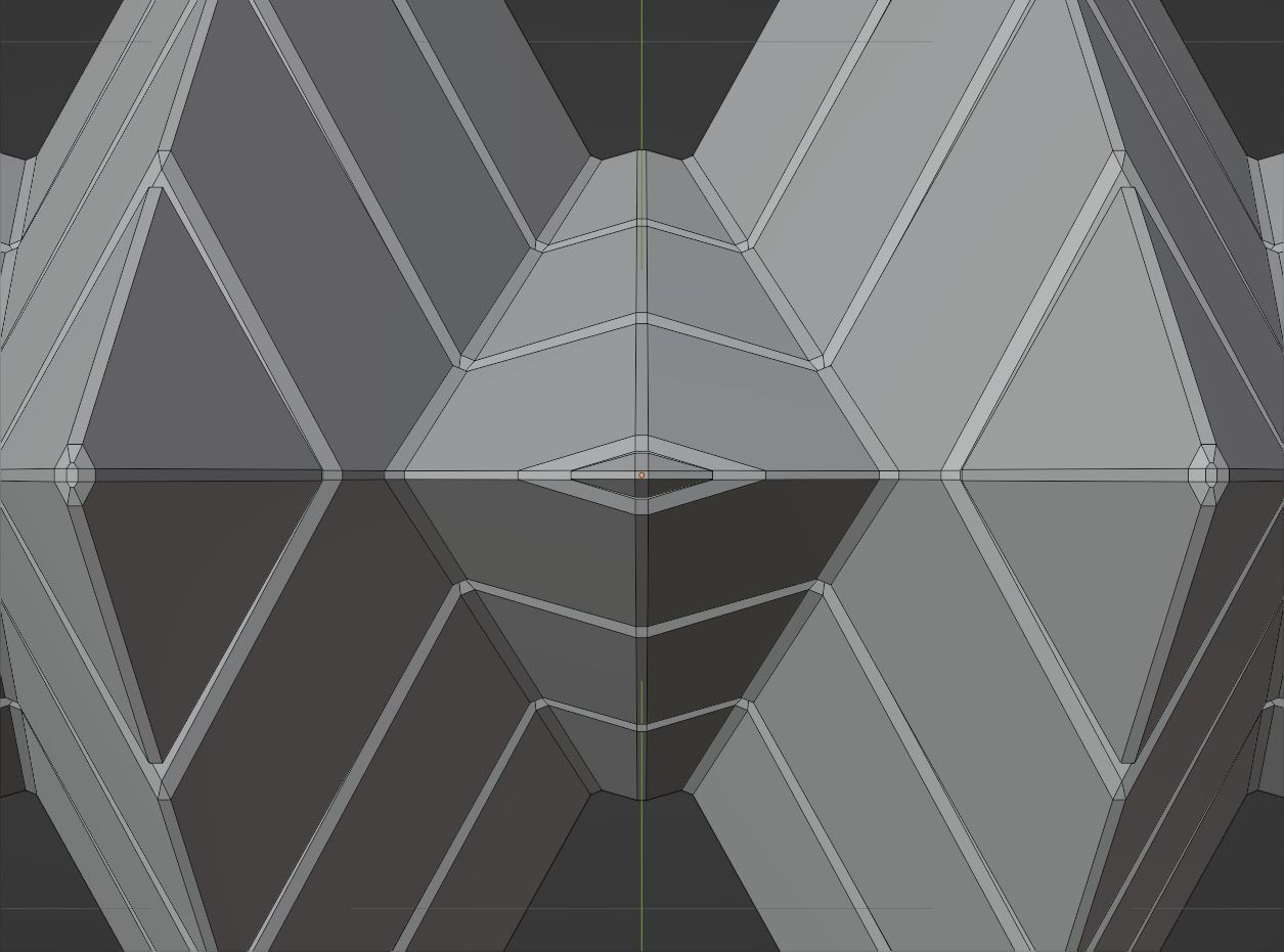 Futuristic Pyramidal Build Two Peaks Low-poly 3D model_55