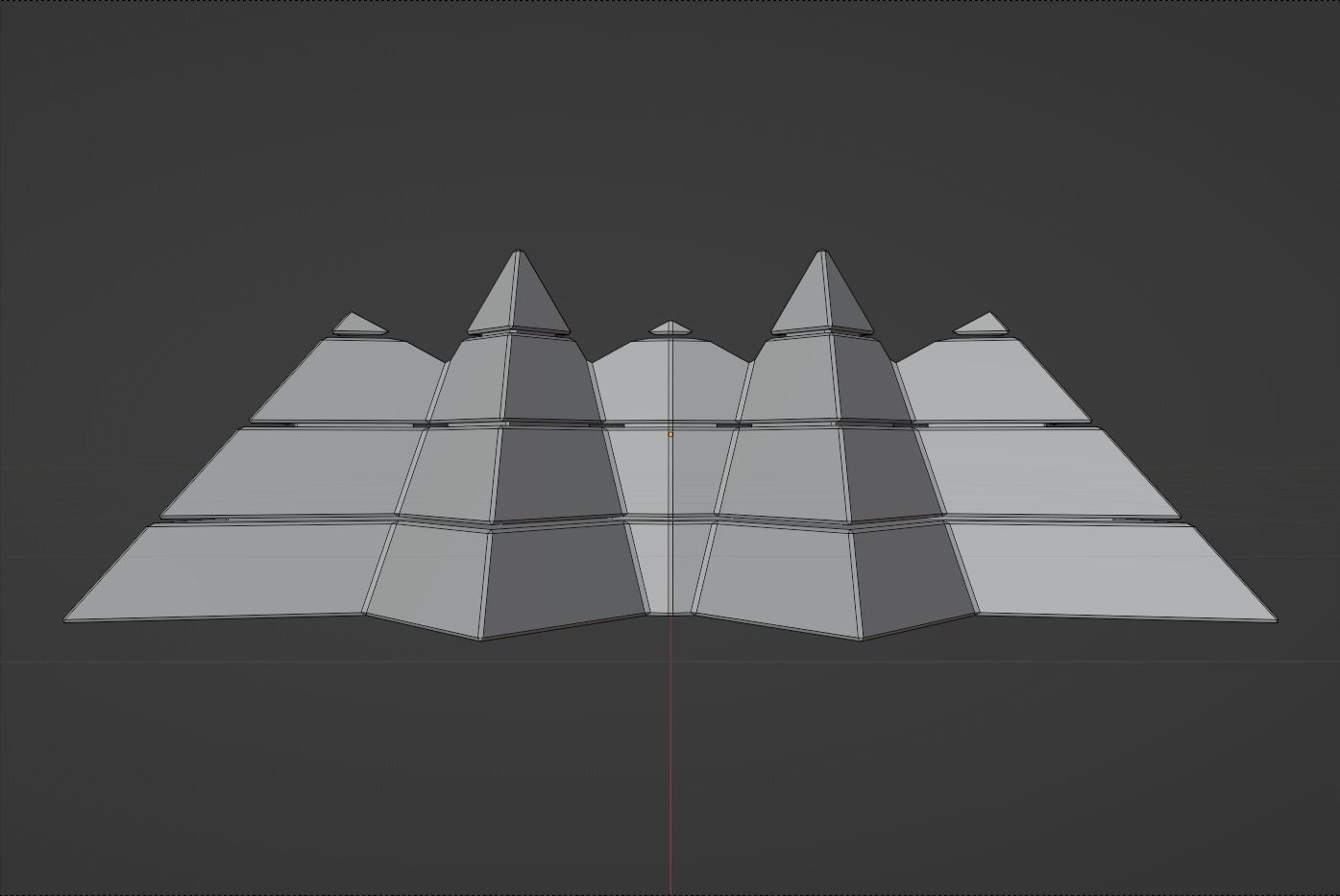 Futuristic Pyramidal Build Two Peaks Low-poly 3D model_4