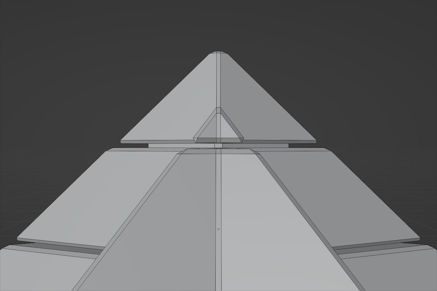 Futuristic Pyramidal Build Two Peaks Low-poly 3D model_34