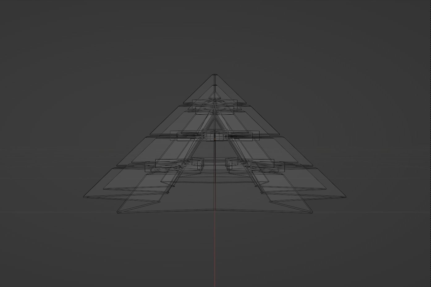 Futuristic Pyramidal Build Two Peaks Low-poly 3D model_17