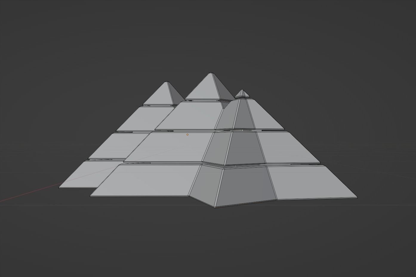 Futuristic Pyramidal Build Two Peaks Low-poly 3D model_13
