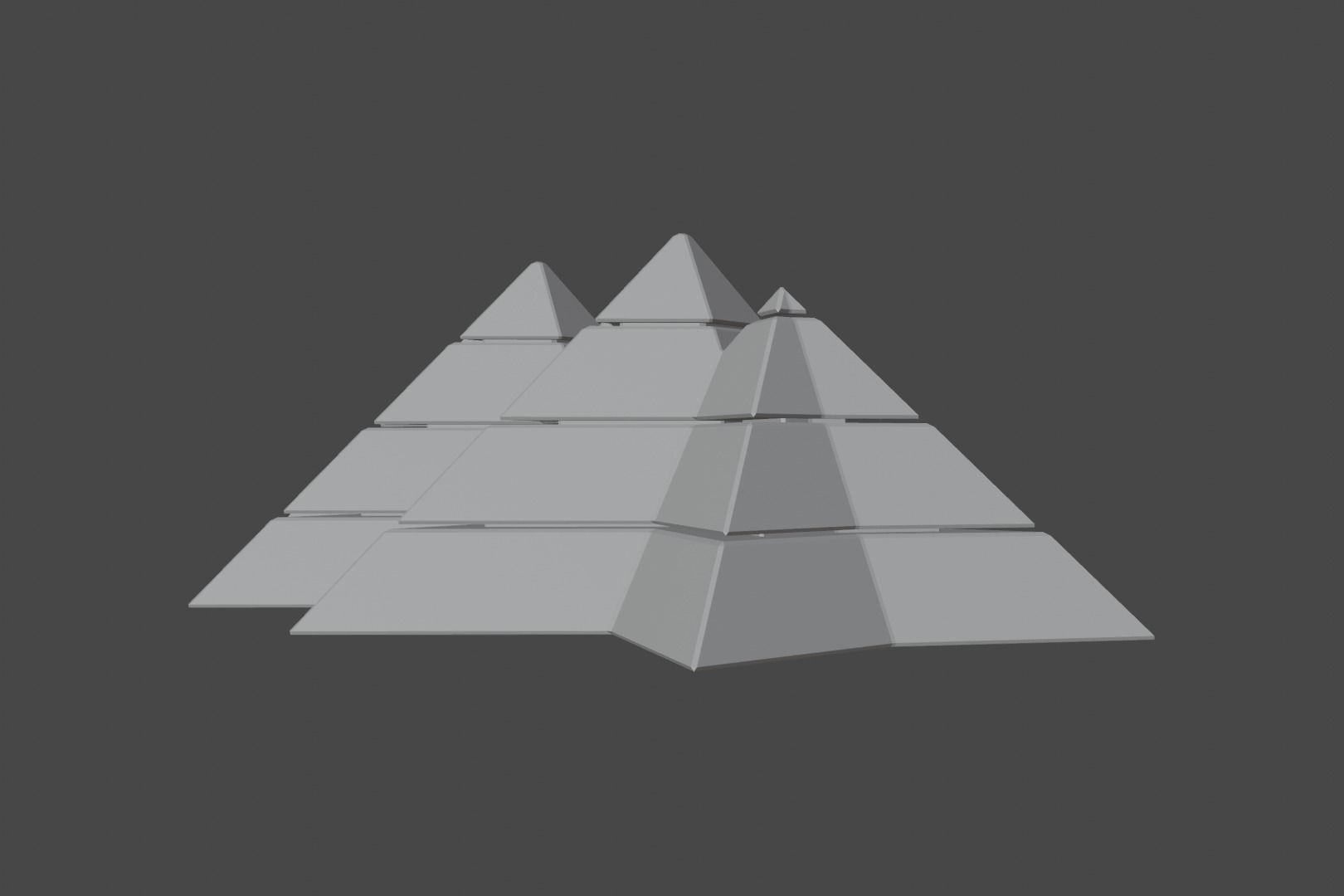 Futuristic Pyramidal Build Two Peaks Low-poly 3D model_12