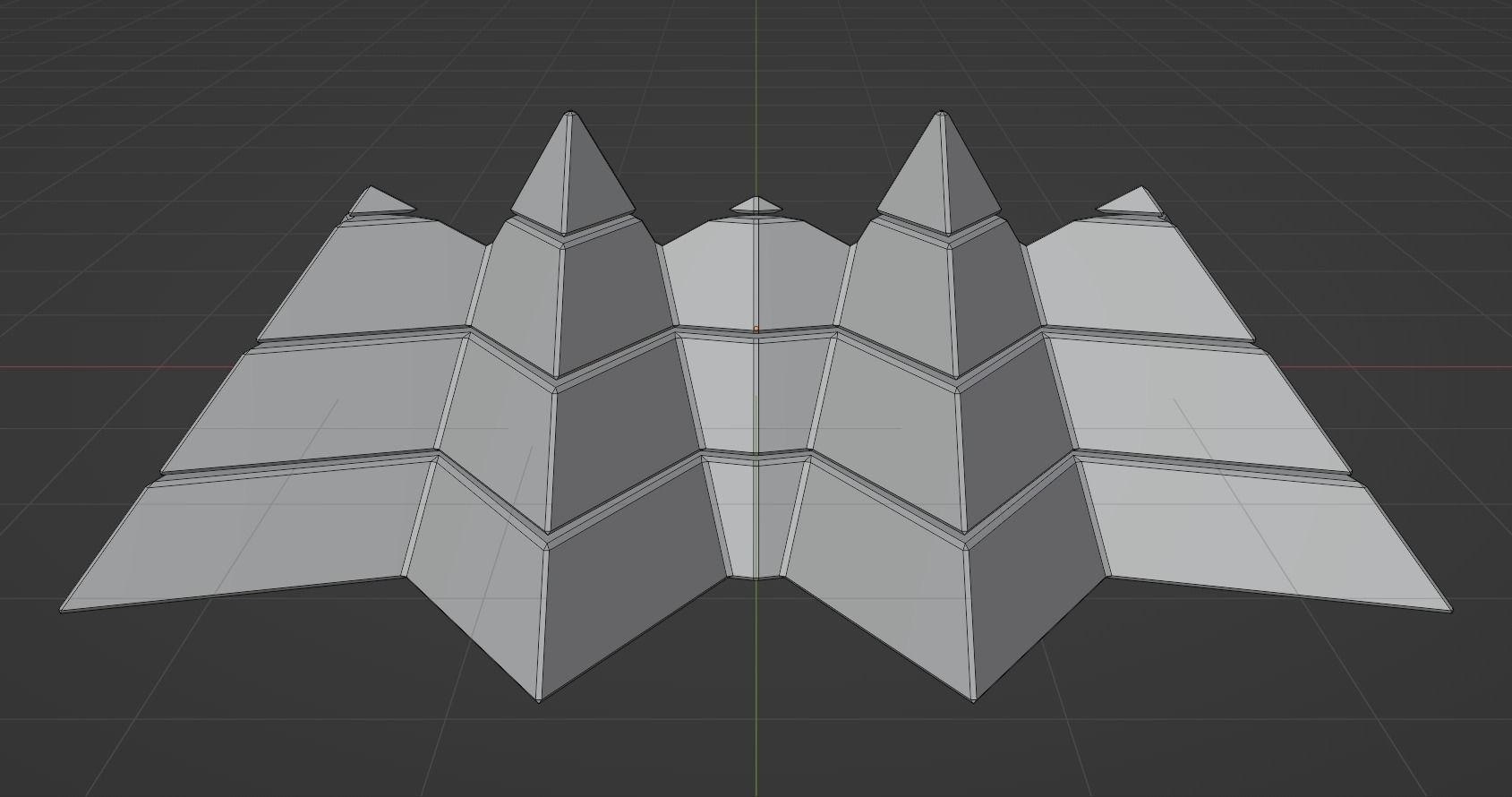 Futuristic Pyramidal Build Two Peaks Low-poly 3D model_1