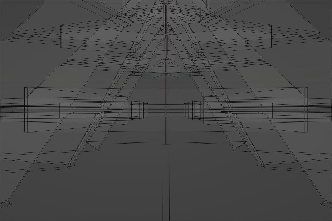 Futuristic Pyramidal Build Two Peaks Low-poly 3D model_29