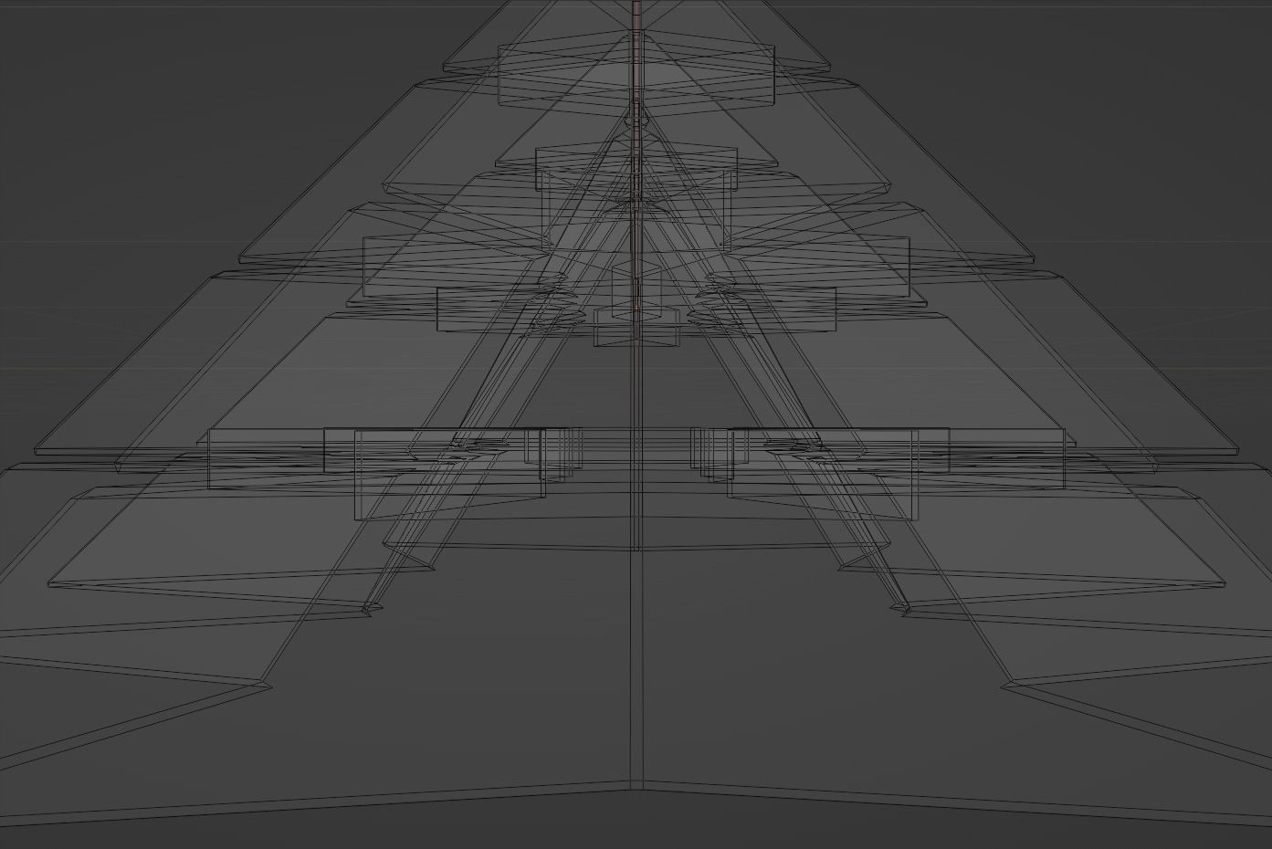 Futuristic Pyramidal Build Two Peaks Low-poly 3D model_23