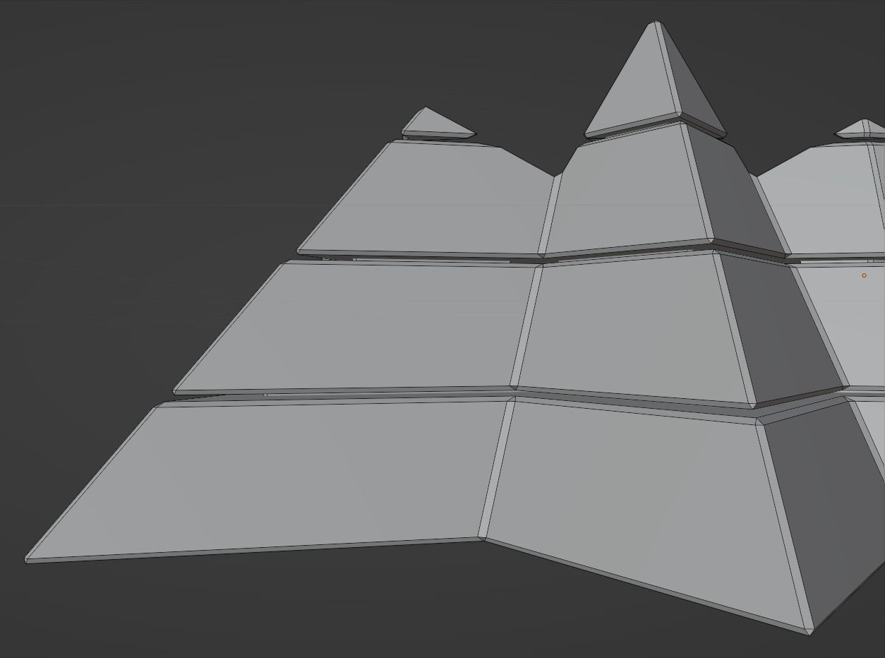 Futuristic Pyramidal Build Two Peaks Low-poly 3D model_49
