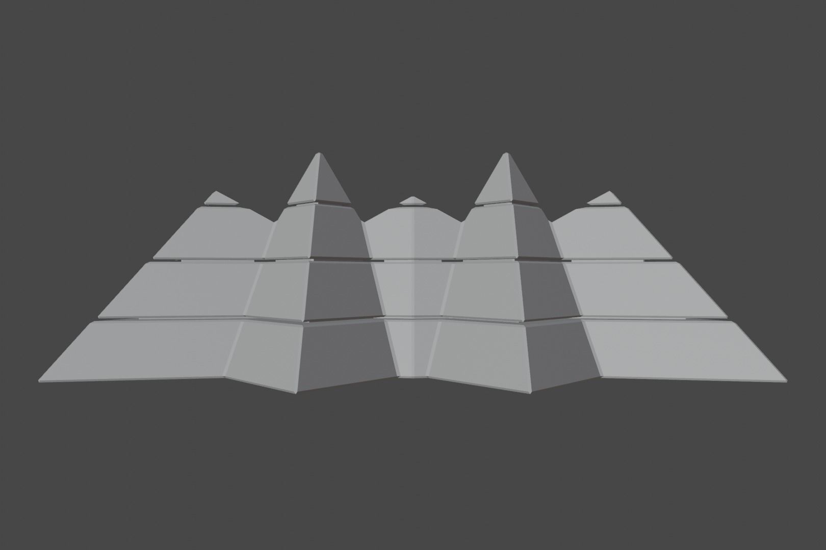 Futuristic Pyramidal Build Two Peaks Low-poly 3D model_3