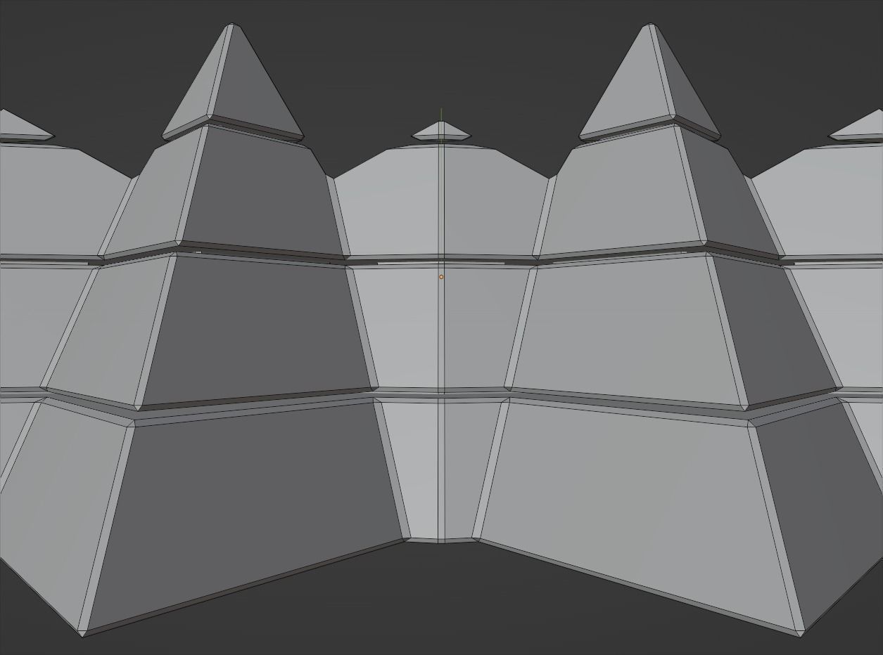Futuristic Pyramidal Build Two Peaks Low-poly 3D model_52