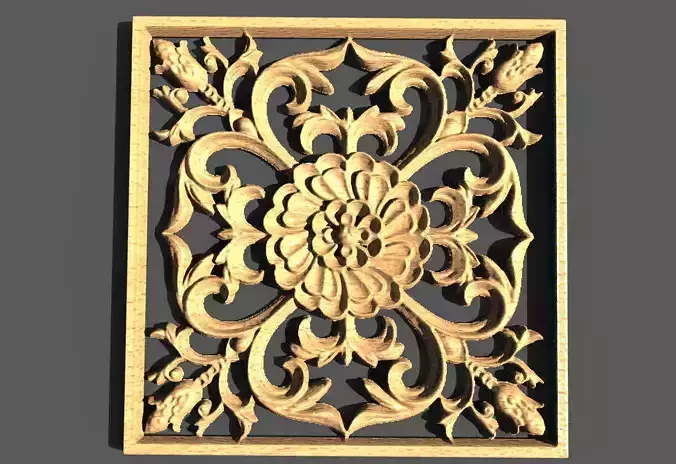 Floral Wood Carving for Furniture - 76