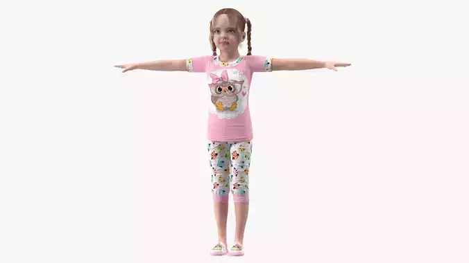 Child Girl Home Style T-pose