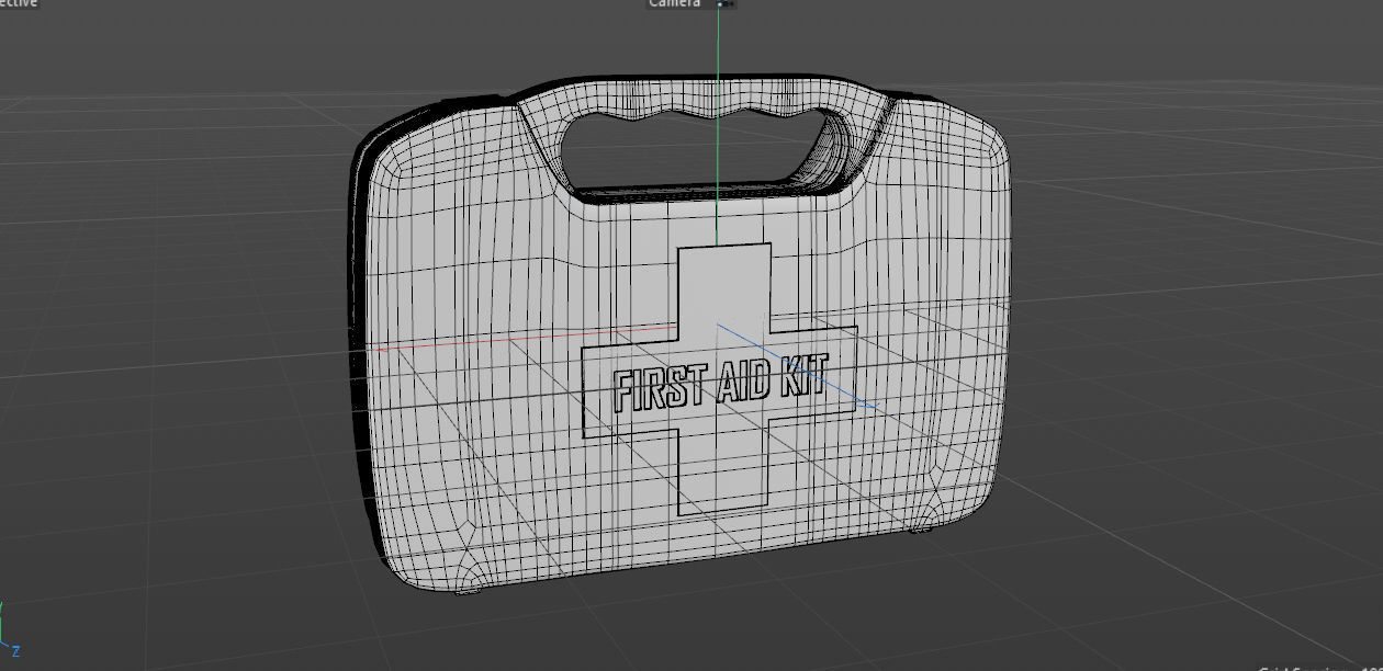 Tin first aid kit with cross emblem 3D model_1