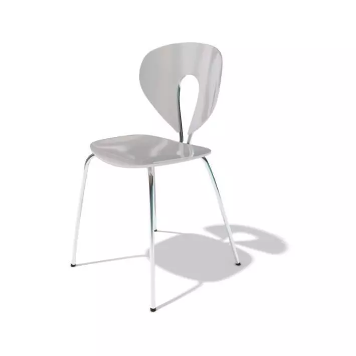 Minimalistic Silver Chair 3D model_0