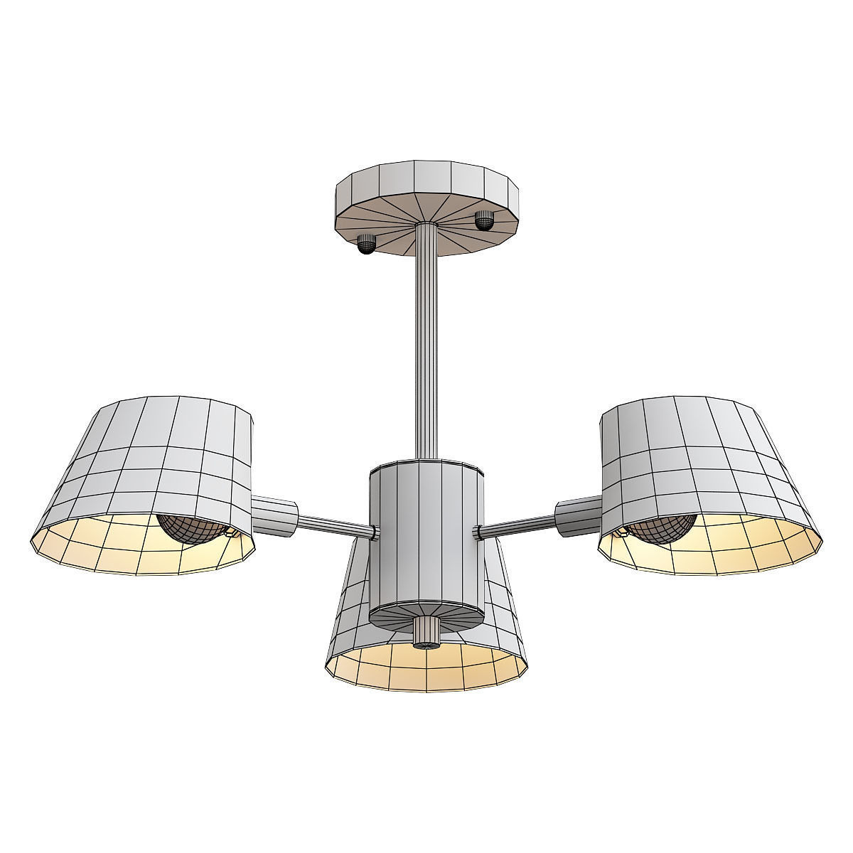 lumion ceiling light with three lamps 3D model_1