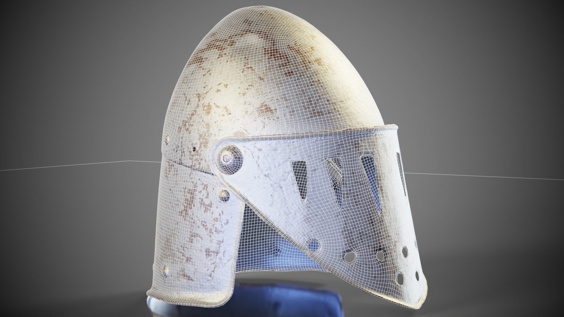 Visor Helmet Closed Low-poly 3D model_10
