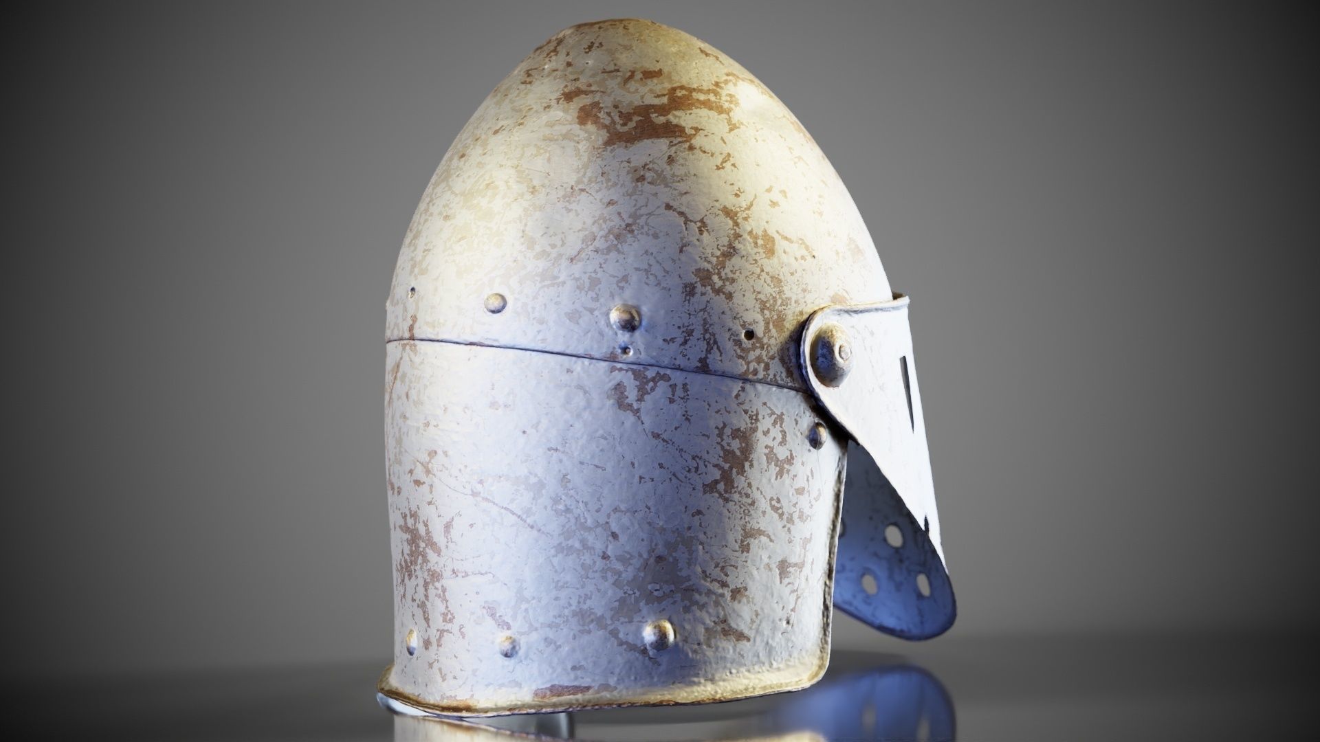 Visor Helmet Closed Low-poly 3D model_6