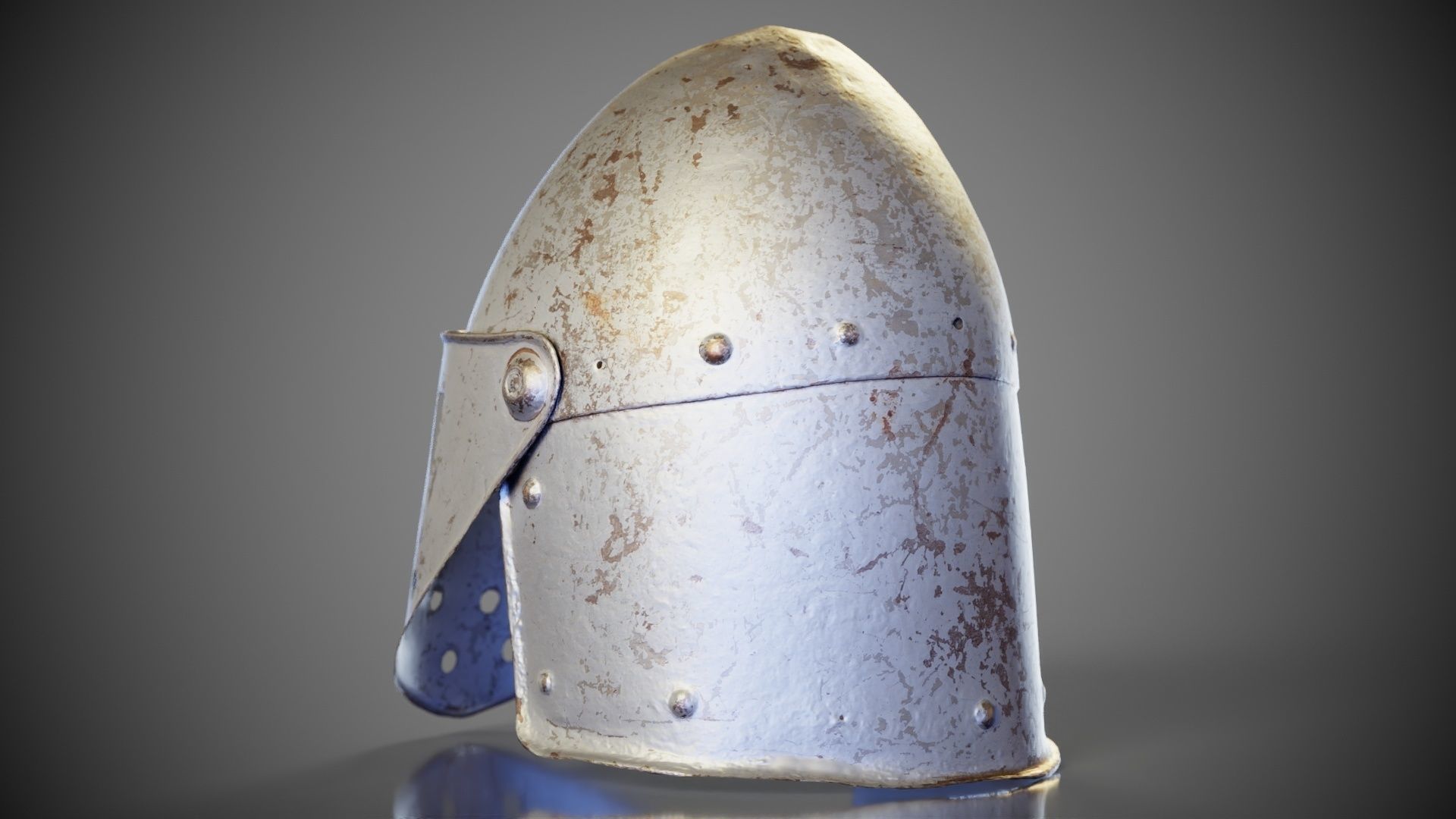 Visor Helmet Closed Low-poly 3D model_4