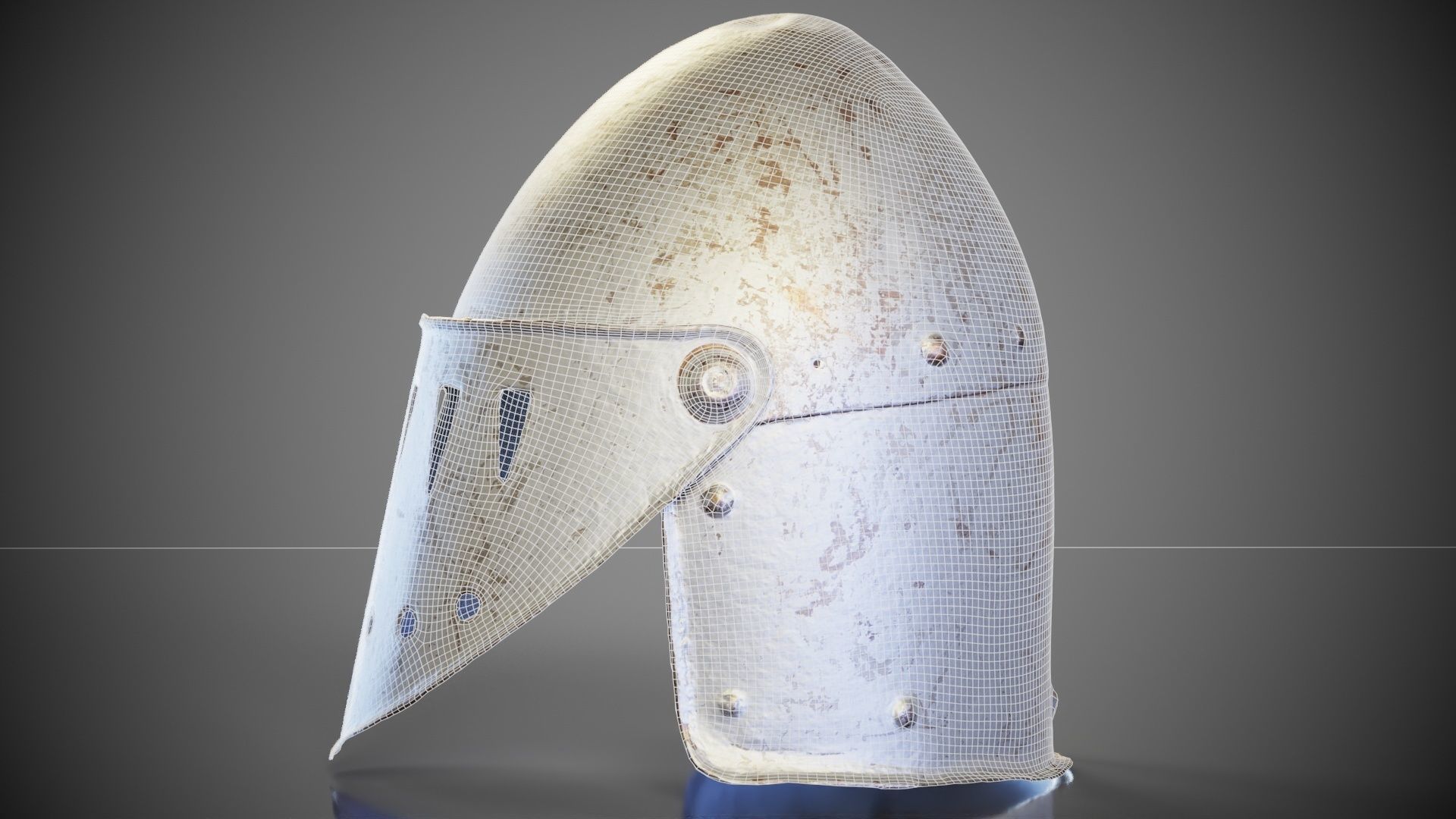 Visor Helmet Closed Low-poly 3D model_11