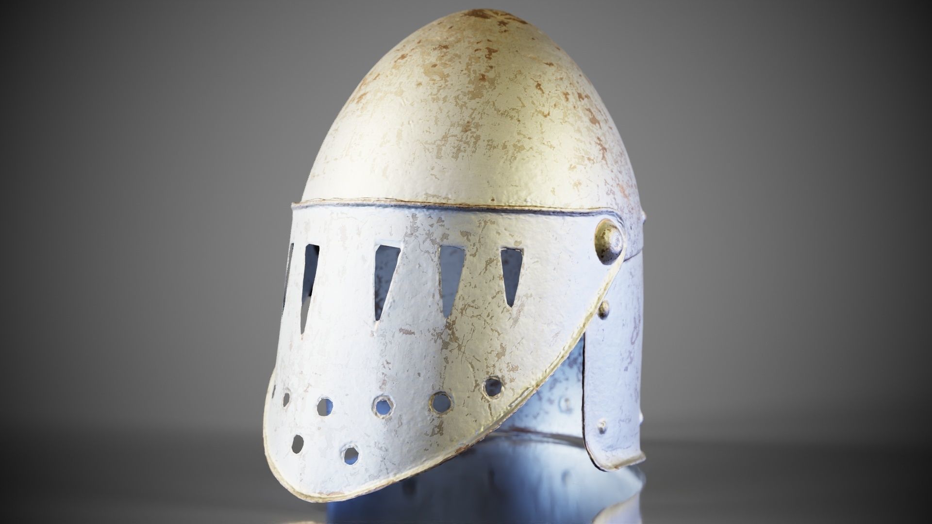 Visor Helmet Closed Low-poly 3D model_2